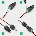 Pikkukuva 5 / 5: Sarja, jossa 10 paria BNC/DC-uros- ja naarasvirtaliittimiä 2,1 x 5,5 mm videovalvontaan/LED-nauhakameraan