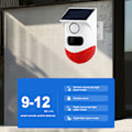 Miniatyrbillede 5 af 5: Solar bevægelsesdetektor alarm Udendørs alarm 120 dB Sirene Sirète Stroboskoplys LED Sikkerhed Sikkerhedsalarm Justerbar detektion IP65 Bevægelsesdetektor