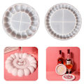 Miniatyrbillede 1 af 5: 2 stykker silikone muslinger, boblebakkeform kram i silikone resin forme epoxy bakke drejeskive rund blære til resin kunst forme udøde diy tebakke