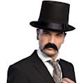 Miniatyrbillede 3 af 5: Colin hat, sort tophat i sort, tilbehør til galla, karnevalsfest eller karneval