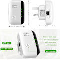Miniatyrbild 2 av 5: WiFi Extender Booster - Repeater/AP-läge med Ethernet-port - WPA2 Säker Bred Täckning