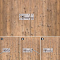 Miniatyrbilde 4 av 5: 4 stk. rustfrie stålbom, portlås, rustfrie stålskyvelåse, skyvedørslås, dørhåndtak for hageport, skur (svart)