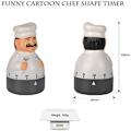 Miniatyrbillede 3 af 5: Chef Shape Køkken Timer Nedtælling Mekanisk Timer 60 minutters nedtællingsalarmur til børn og ældre, til bagning, madlavning og læring.