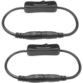Miniatyrbillede 5 af 5: 2 stk. DC 12V afbryderkabel DC afbryder 5,5 mm x 2,1 mm kabel til LED-strimmel afbryder DC afbryderstik til LED-strimmel og andre DC 5V 9V 12V 24V enheder, sort