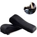 Miniatyrbilde 1 av 5: 1 par kontorstolputer i memory foam med hevet, vinklet passform og universelle putetrekk for armlene og albueavlastning