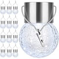 Miniatyrbild 1 av 5: 12-pack solcellslampor för utomhusbruk - solcellslampor med sprickglaskula, vattentäta trädgårdshängande utomhuslampor med krok för trädgård balkong