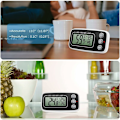 Miniatyrbild 3 av 5: 【Parti om 2】 kylskåpstermometer, digital kyl- och frysskåpstermometer med stor LCD-skärm, min/max-funktion, 3 stödmetoder, °C/°F Con