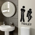 Miniatyrbillede 3 af 5: Mand Kvinde Toilet WC Fjernelse Husholdning Hjem Væg Sticker Plakat Væg Dekoration til Soveværelse Stue Badeværelse Køkken Vindue Glas
