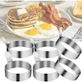 Miniatyrbillede 5 af 5: 4 stk. rustfrit omeletform i rustfrit stål til madlavning af spejlæg/pandekager/omeletter og mere, non-stick belægning, fødevaregodkendt rustfrit stål