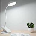 Miniatyrbillede 2 af 5: Bordlampe med klemme, LED 3 farver trinløs dæmpning klampe lampe til seng, 360° fleksibel læselampe boglampe, med stativ,
