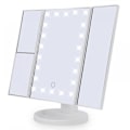 Miniatyrbild 1 av 5: Sminkspegel, förstorande triptyk-spegel med 22 st LED-lampor, 10x/3x/2x ljusspegel med pekskärm, dubbel strömförsörjning, justerbar rotation i 180°