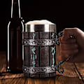 Miniatyrbillede 2 af 5: Nordisk Viking Rune Krus Ølkrus Kande til Mænd, Rustfrit Stål Kaffe Krus Viking Gaver Nordisk Dekor Ølkrus, 20oz