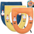 Miniatyrbild 1 av 5: Vadderad toalettsits med handtag, 3 st värmande toalettsitsöverdrag, tvättbart vadderat toalettsitsöverdrag, universell antibakteriell toalettsitskudde