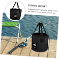 Miniatyrbild 3 av 5: Vattentät hink 20L Utomhus fiskehink hopfällbar Camping Svart