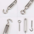 Miniatyrbillede 3 af 5: M6 Krog  Øje / C til o spændebøjle 304 Rustfrit stål, hardware kit til Wire Rope spænding Heavy Duty, til Solskærm, teltinstallation, anti - rust,