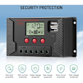 Miniatyrbillede 5 af 5: Ladecontroller 30A Land regulator solpanel Automatisk identifikation 12V/24V med LCD-skærm og USB 5V port