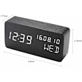 Miniatyrbillede 2 af 5: (Sort) Digitalt træ vækkeur med LED-lydkontrol, dobbelt strømforsyning via USB-batteri, lydløst træur med LED, boligdekorationer