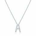 Miniatyrbild 1 av 5: Vitguldpläterat halsband med kubisk zirkonia-initialer för kvinnor