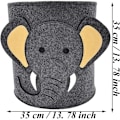 Miniatyrbillede 3 af 5: Filtetøjskurv - Elefant Babykurv Rund Sammenklappelig Opbevaringskurv til Kontor Soveværelse Tøj Bøger