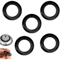 Miniatyrbillede 1 af 5: 5 stk. Vaskpropforsegling, Køkken Gummi Udskiftnings Vaskpropforsegling til Stopperventil og Si-kurv, O-ringe Forseglinger i 54 mm Ydre, 32 mm Indre (Sort)