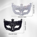 Miniatyrbillede 2 af 5: 2 stk. maske til maskerade, sort filigran og sølv filigran fest fancy julemaske masker til maskeradebal