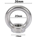 Miniatyrbilde 2 av 4: 304 rustfritt stål løftering ringmutter M8 marine løftering【hengende ringmutter 10stk