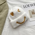 Miniatyrbillede 1 af 4: Stor ansigts japansk tyk strikket hue til kvinder efterår og vinter mode uld hue udendørs varm hue sweater trend