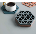 Miniatyrbillede 2 af 5: 6 stk. Retro-glasunderlag Geometriske silikoneglasunderlag Skridsikre glasunderlag Glasunderlag (2 typer)