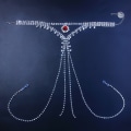 Miniatyrbild 5 av 5: Boho Rhinestone Underkläder Silver Chain Crystal Trosa Bikini G-String Kroppssmycken Tillbehör för Kvinnor och Flickor