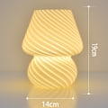Miniatyrbillede 2 af 3: Svampe Lampe Lille Sengebordslampe Natbordlampe Fuldt Dæmpbar Gennemskinnelig Glas Bordlampe til Soveværelse Sovesal Stue, Murano Æst