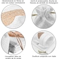 Miniatyrbillede 2 af 5: 24 stk. hjerte mønster poser i jute lærredslommer 10 14cm, til bryllups dragees til slik addeaux gaver dåb fødselsdag jul små (hvid)