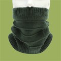 Miniatyrbilde 3 av 3: Vinter varm plus fleece stripet skjerf for menn og kvinner ensfarget falsk krage tykk strikket genser skjerf