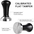 Miniatyrbillede 2 af 5: Kaffe Tamper 51mm, Espresso Kaffe Pressning Værktøj, BetterLife Rustfrit Stål Flad Kaffe Pulver Hammer (Sort)