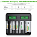 Miniatyrbillede 2 af 5: Universal LCD Batterioplader - Oplader til AA/LR6, AAA/LR3, C/R14, D/R20 Ni-MH Genopladelige Batterier, Batteridetektionsteknologi
