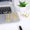 Miniatyrbillede 4 af 5: Bogringe 3-rings ringe metalblad bindere metalring binder til studiekort fotoalbum scrapbog blade 6 stykker indre ring 25mm guld