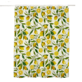 Miniatyrbillede 1 af 5: Citronsbruseforhæng 120 x 180 cm frugtgrønt blad bruseforhæng vandtæt og skimmelresistent polyesterstof bruseforhæng med 12 kroge