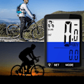 Miniatyrbillede 4 af 5: （7,8 x 5 cm, blåt lys）Trådløs LCD-cykelcomputer Vandtæt skridttæller Hastighedsmåler Automatisk hukommelse Temperaturmåling