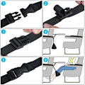 Miniatyrbillede 5 af 5: Hængekøje til fødderne, bærbar pude til at hvile fødderne, rejsefodstøtte, laptop, foldbar og justerbar fodhængekøje til hus, rejse, kontor, tog, fly, bil,