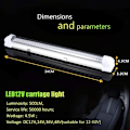 Miniatyrbillede 2 af 5: LED Lys Bar, DC 12-80V Bil Indvendig Lys 72 LEDs Skabslampe/Universal Belysning 500LM Til Skab/Bil, Lastbil, Køretøj, RV, Båd, Loftslampe (1 stk)