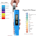 Miniatyrbild 4 av 5: (Blå) Vattenkvalitetsmätare TDS PH EC Temperatur 4 i 1 Digital testare med LCD Test Pool skärm, Akvarium