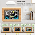Miniatyrbild 5 av 5: Trådlös inomhus- och utomhustermometer väderstation, digital hygrometer barometer sensor, färgskärm väderprognosstationer med klocka och justerbar