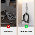 Miniatyrbilde 2 av 4: 4 stk. KABEL feste, kabelorganisator, gjenbrukbar, stropper og festesnorer, borrelås, kabelorganisator med spesiell design