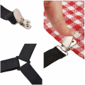 Miniatyrbillede 4 af 5: Sengestroppe Trekantede Lagen Fastgørelse Elastisk Madrasholder Justerbar Lagenspænder Suspender Madrassstrop 4 Stykker Sort