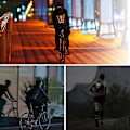 Miniatyrbillede 5 af 5: Reflekterende cykelvest, refleksrygsækclips, USB-genopladelig med LED-blinklys fjernbetjening sikkerhedsudstyr