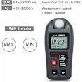 Miniatyrbild 2 av 5: 20000 FC/200000 Digital luxmätare Lux meter digital fickmodell Digital illuminans LCD illuminans Ljus luminometer ljusmätare för skola familj industri