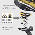 Miniatyrbillede 5 af 5: Cykelpedaler til landevejscykler, cykelsko-klampe sæt til SPD-klickpedaler, justerbar bred platform, vandtæt, støvtæt cykelpedaler til 105 SM-SH-system