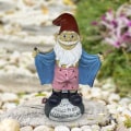 Miniatyrbillede 2 af 5: Udendørs statue havedekoration stor 20cm havenisse humor Gnomes harpiks Figurine Statue Havegnom Skulptur Miniature dekoration