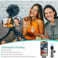 Pikkukuva 2 / 5: Langaton Lavalier-mikrofoni iPhone/iPad/iOS-laitteille, 2 kpl Mini-langaton mikrofoni kohinanvaimennuksella/mykkätoiminnolla YouTubeen, TikTokiin, Vlogiin, Facebookiin