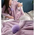 Miniatyrbilde 2 av 4: Koselig omslagsjal i ull for kvinner, pledd Pashminas tildekking vinteromslag for kvinner, varmt teppe cape omslag sjal (rosa)