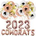 Miniatyrbillede 1 af 5: 2023 Graduationsballoner Kit, 2023 Festdekorationer, ABI 2023 Folieballoner, Graduationsdekorationer